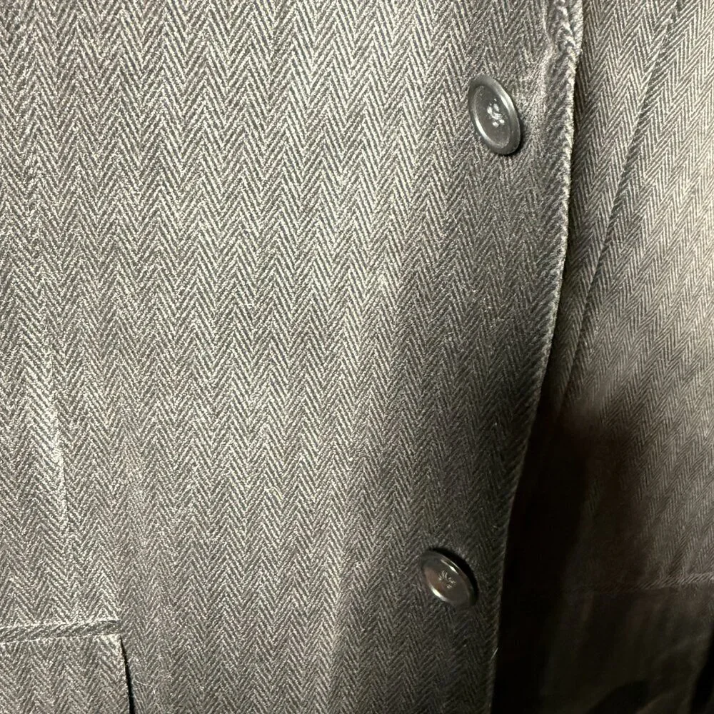 CEZANI Velvet Feel- Herringbone Pattern MENS BLACK SPORT COAT